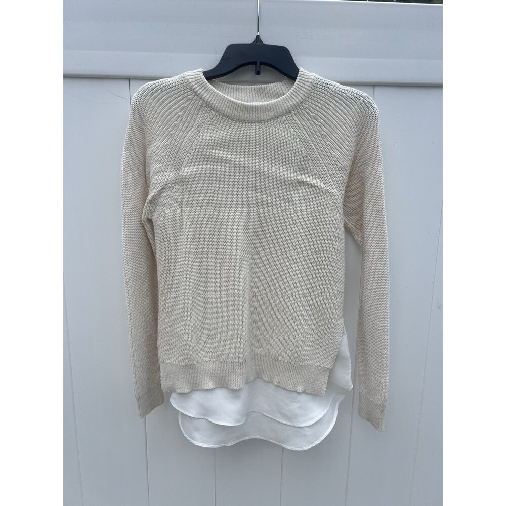 Ralph Lauren Black Label Womens Sweater Blouse Sz XS Ivory Knit